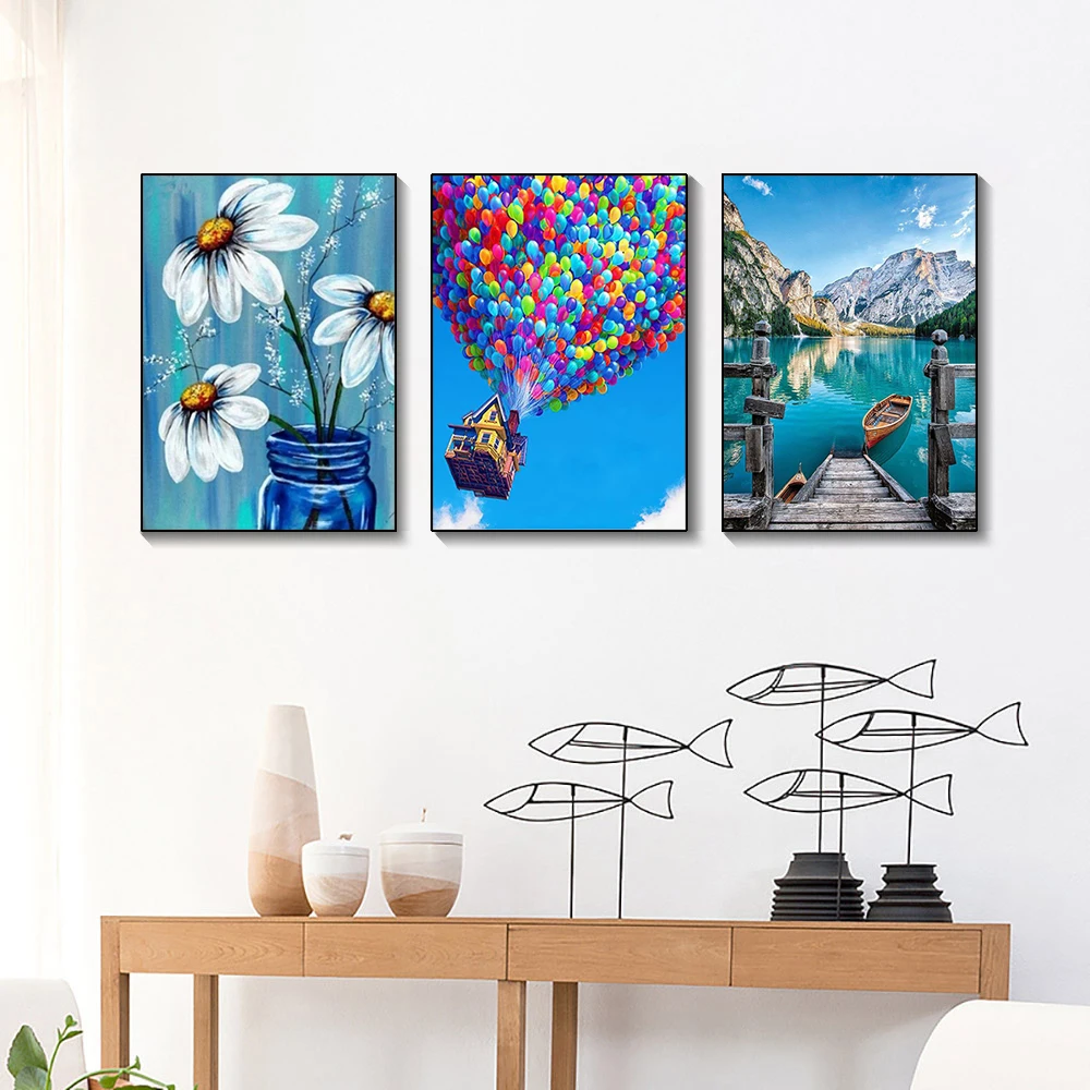 unframe DIY 5D Diamond Painting Animal Landscape Flower Cross Stitch Kit Full Round Embroidery Mosaic Art Rhinestone Decoration - Detail 1