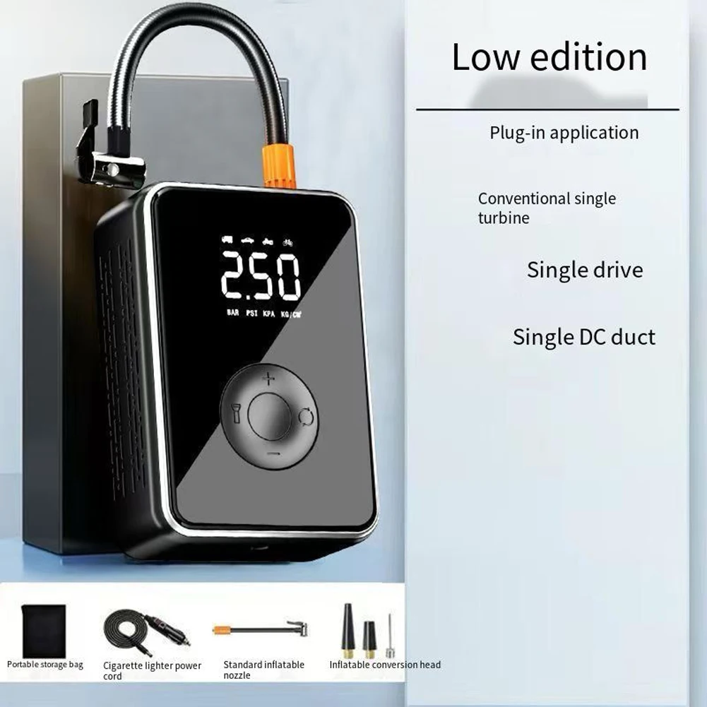 

Multi Purpose Wireless Portable Tire Inflator Car Air Pump with Preset Pressure Stop LED Lighting USB Charging