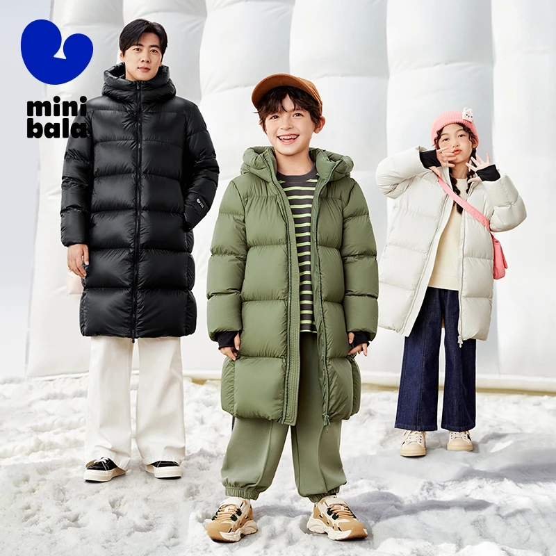 Mini Bala Down Jacket for Boys and Girls Heat-Generating Cold-Resistant Parent-Child Long Down Jacke