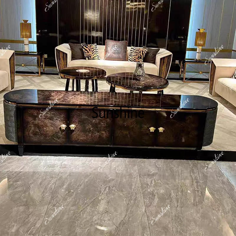 Italian light luxury size apartment living room locker