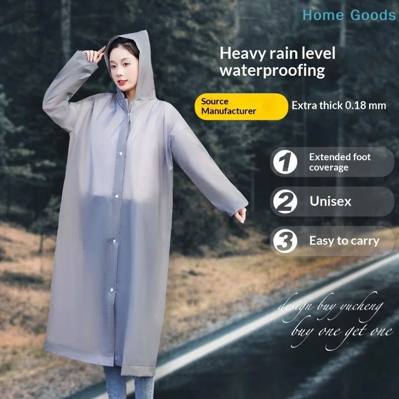 1PC EVA Nondisposable Raincoat Portable Thickened For Team Building Concert Travel For Daily Commute And Outdoor Activities