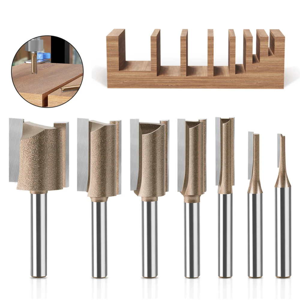 Straight Groove Cutter with Complete Specifications From 3-25mm Router Bit Extra Long Carbide Wood Milling Cutter Woodworking