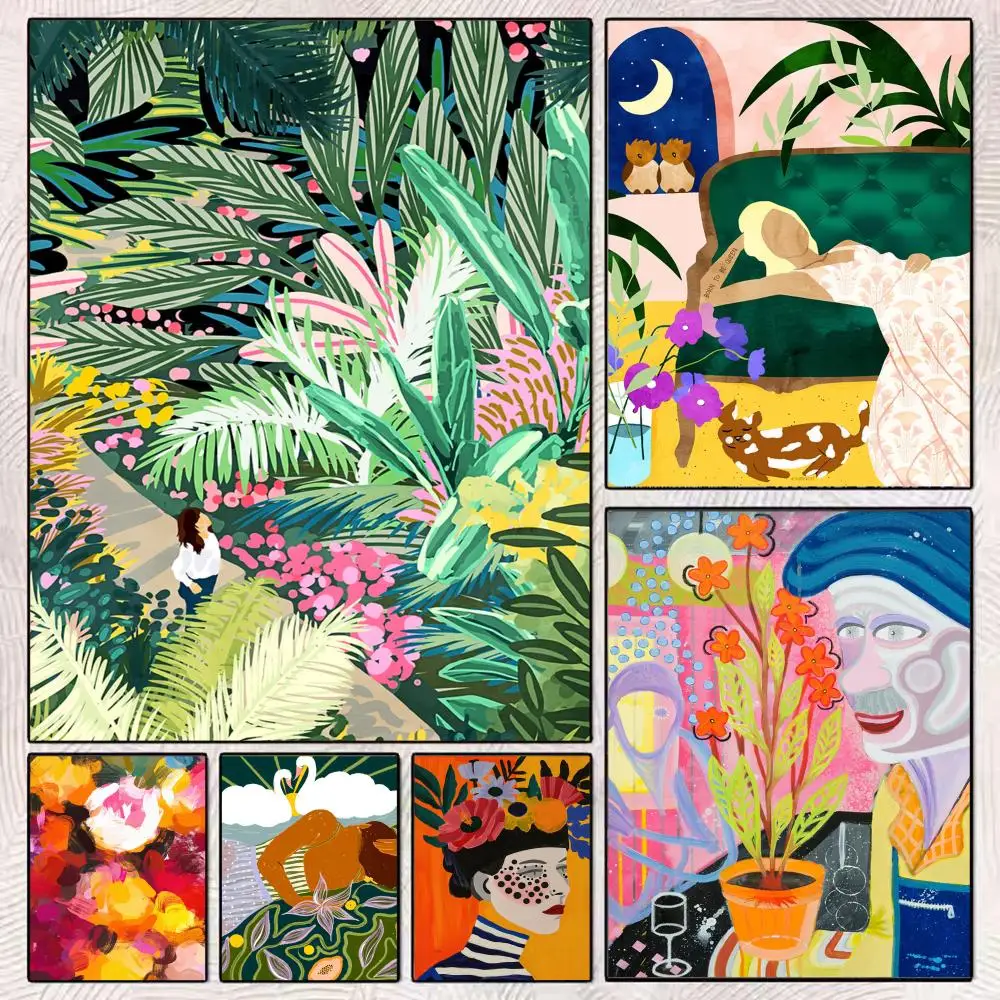 Картина японских ирисов, безрамное искусство для дома