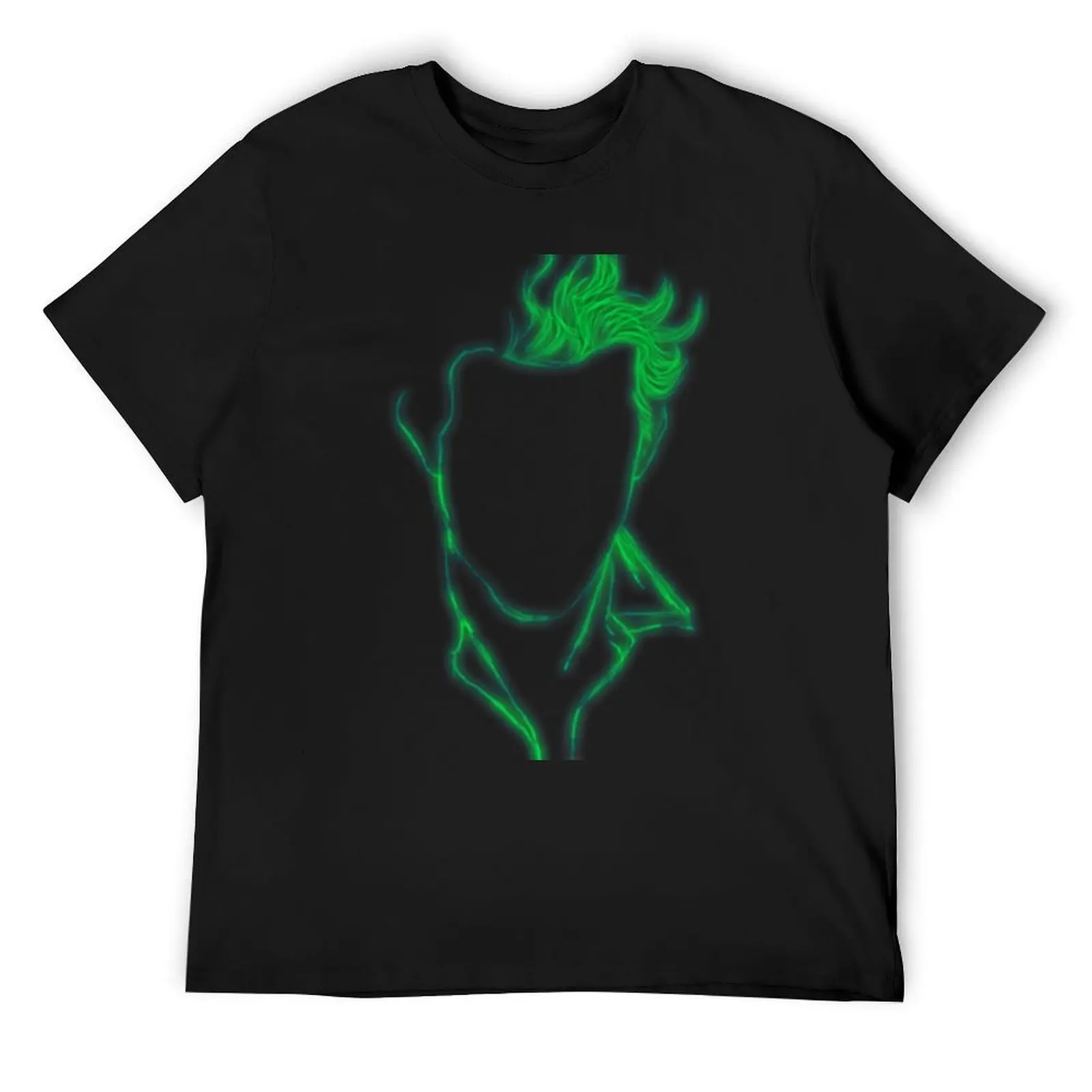 Tom Waits in Green Neon, Minimalism Digital Painting, No Background, Single and Repeating Pattern T-Shirt