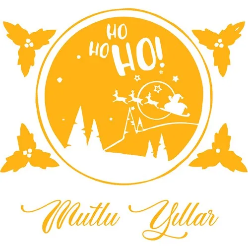 MIGNATIS-Cylinder Inside Deer and Ho ho Ho Happy birthday Lettering Christmas Decorations-Yellow