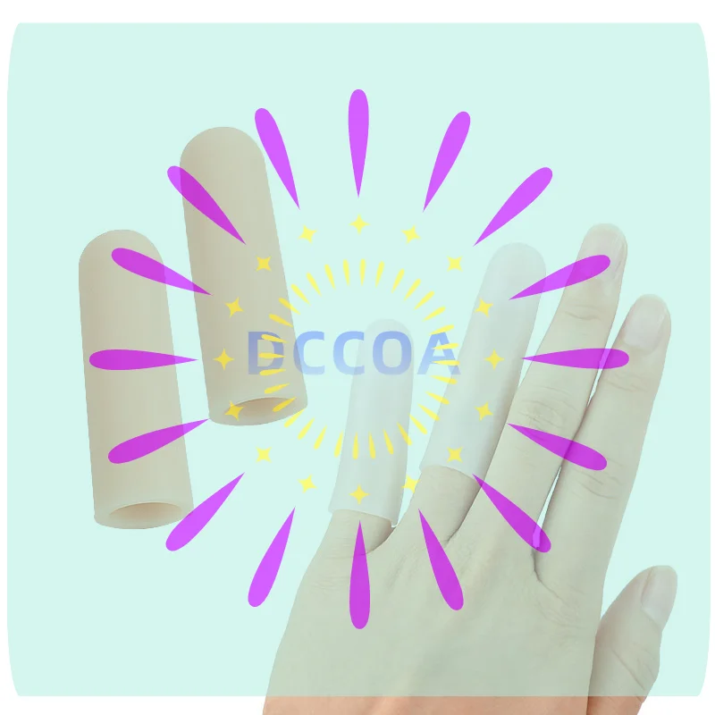 4Pcs Silicone Finger Protector Sleeve Anti-slip Finger Cover Toe Tube High Temperature Resistant Hamburger Pizza Food