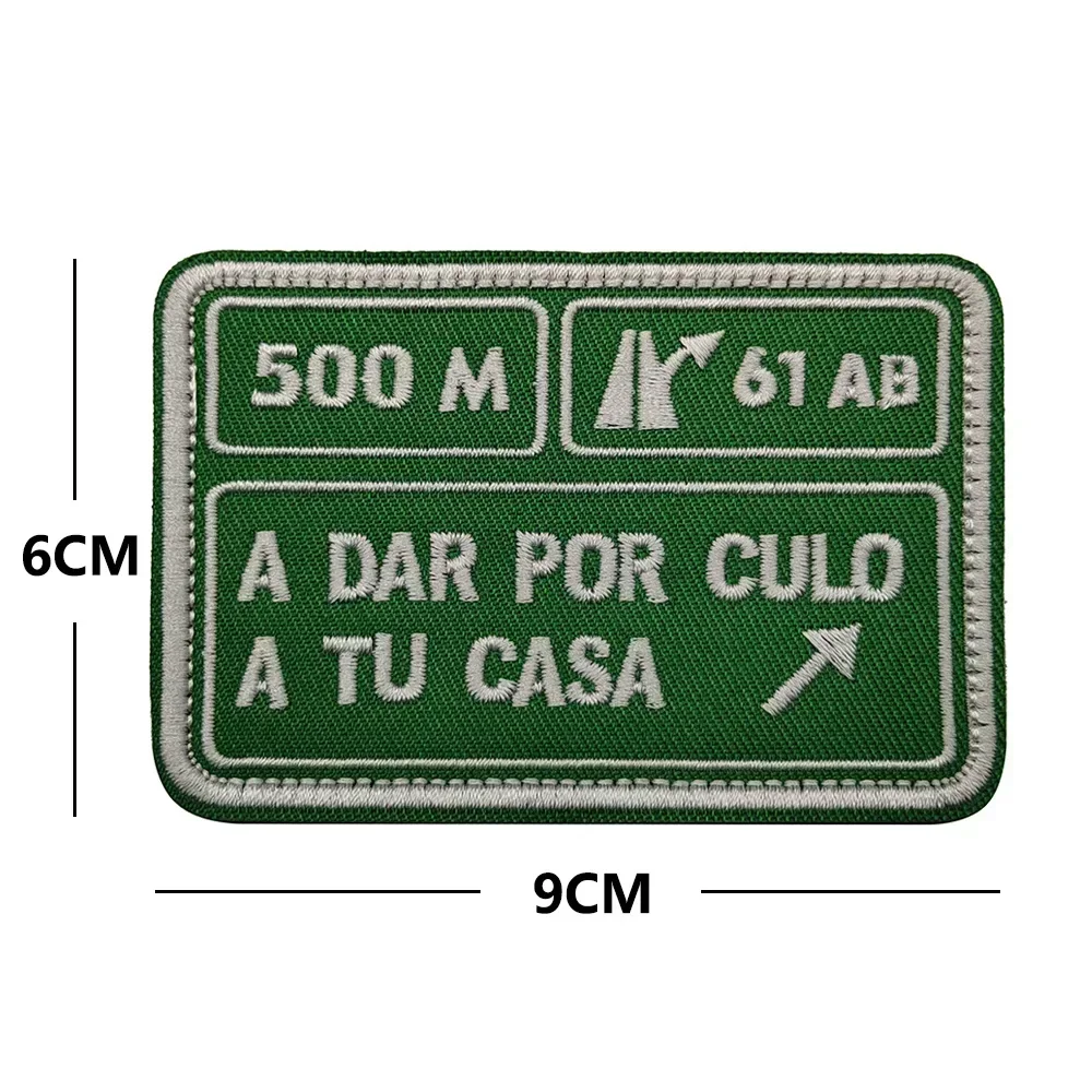 500M A LLORAR Spanish Embroidery Patches Tactical Hook&Loop Patch Morale Badge Alphabet Accessories Emblem Backpack Hat Stickers