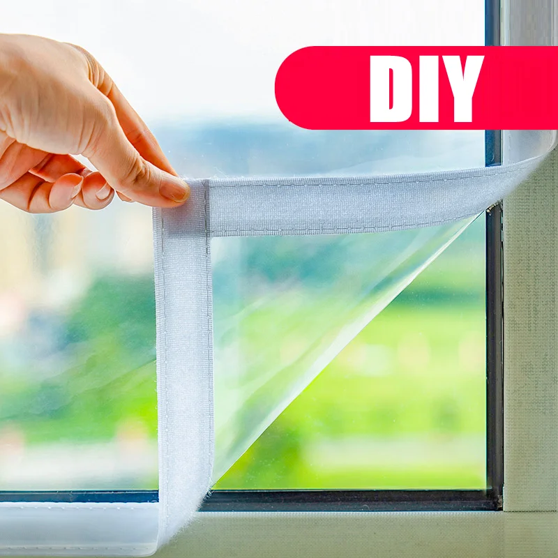 DIY Winter Window Transparent Shrink Insulation Film Self-Adhesive Indoor Heat Protection Wind-proof Sealing Shrink Heat Film