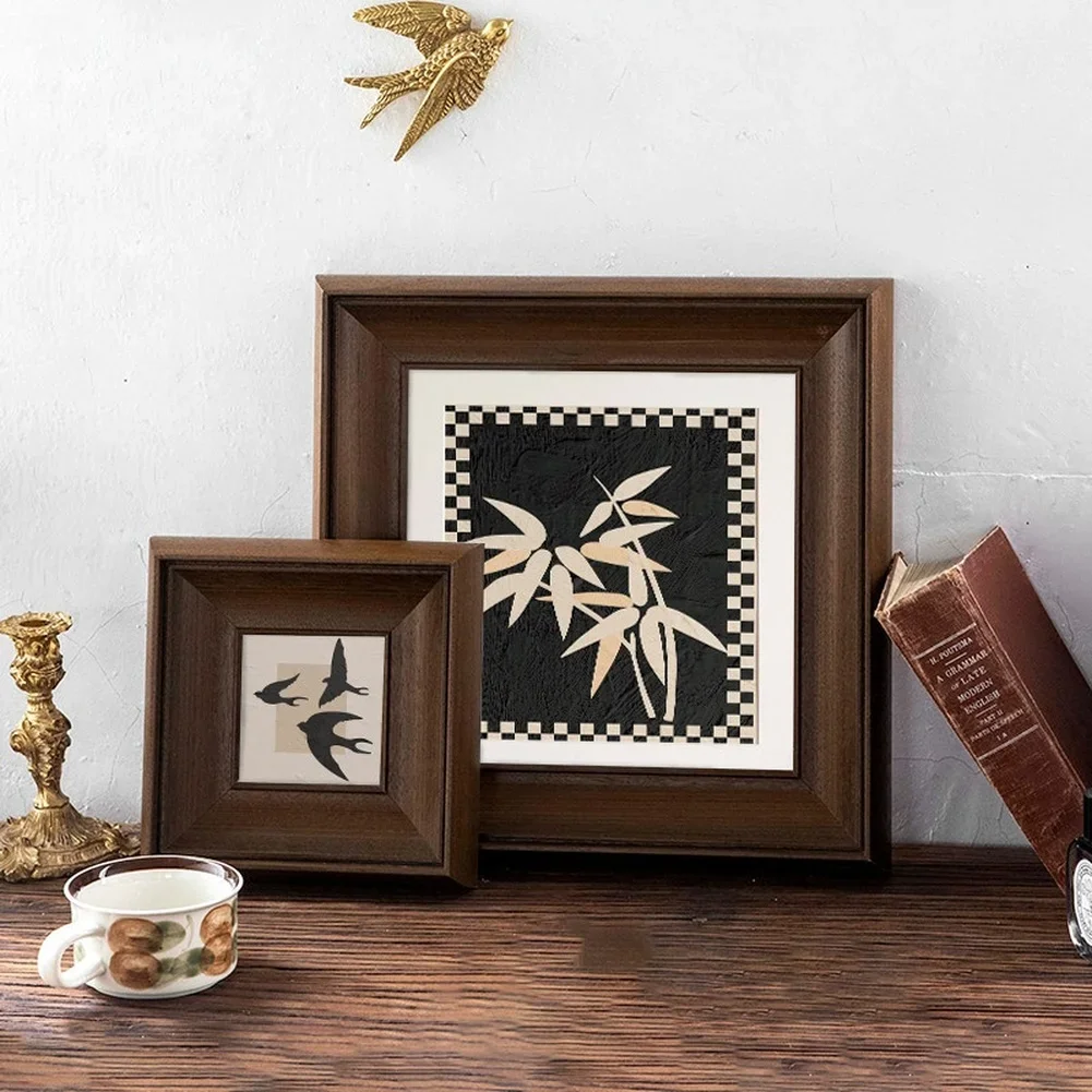 Vintage Solid Wood Picture Frame For Wall Decor  FOR A4  Oil Painting Frame With Classic Picture Frame Stand For Photo Decor