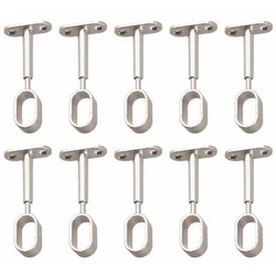 Zinc Alloy Oval Pipe Clothes Closet Rod Flange Holder Support Bracket