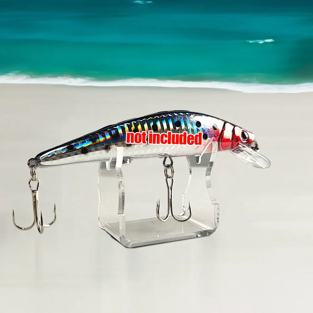 1 قطعة معالجة الصيد الصيد إغراء الاكريليك عرض موقف الطعم الثابت أسماك القفز الرف حامل أرفف دعم تخزين الديكور