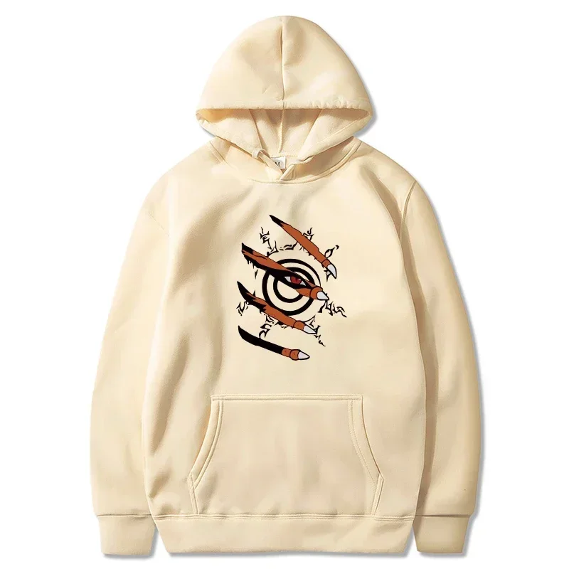 Women's Long Sleeves Anime Hoodie Sweatshirt Kurama Print Pullover Women Sweatshirt Women Fashion Oversized Hoodies Kid Girl Clo