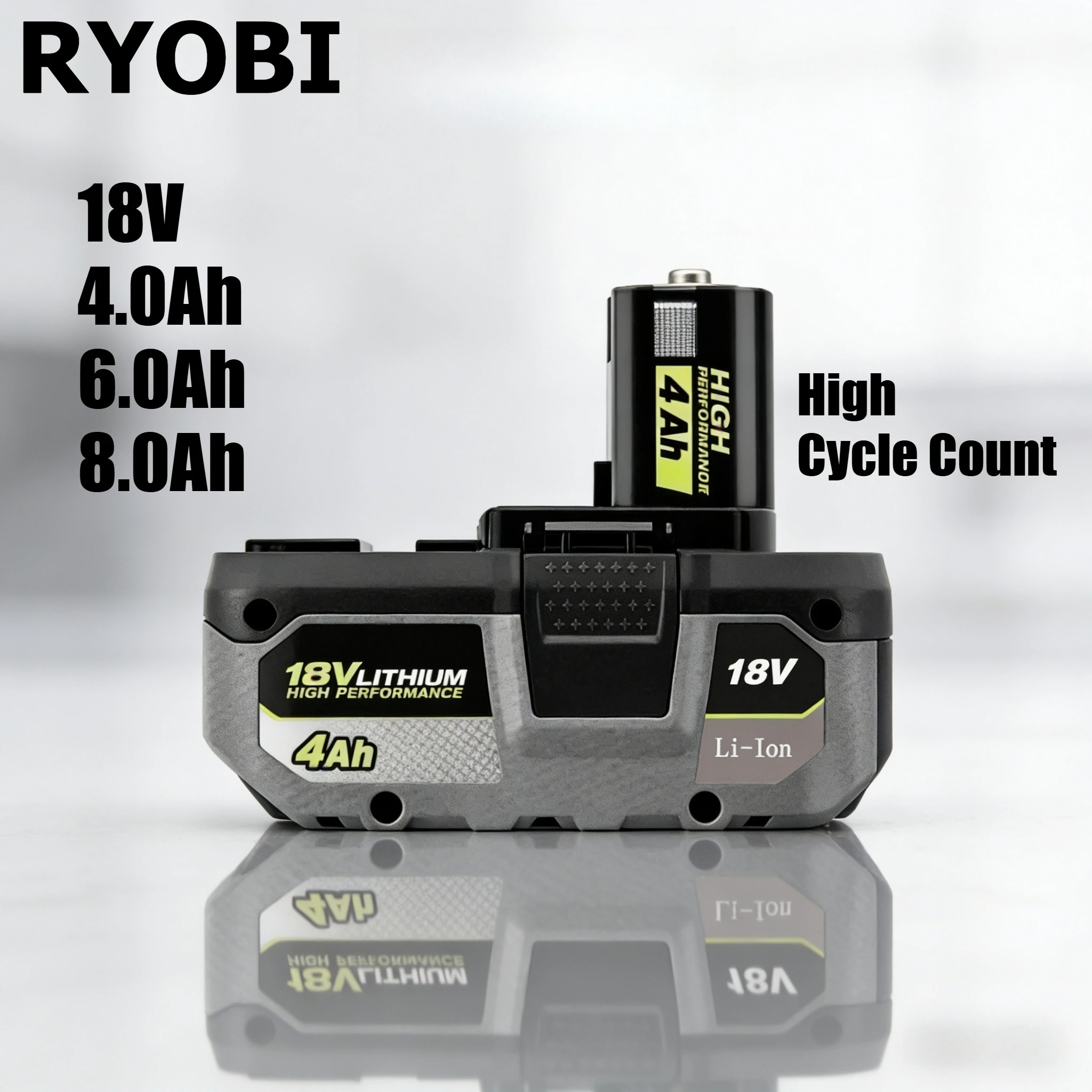 

New RYOBI EDGE 4/6/8Ah Li-ion: 160% more power vs basic models, twice runtime, best power-to-weight ratio. 18V ONE+ system