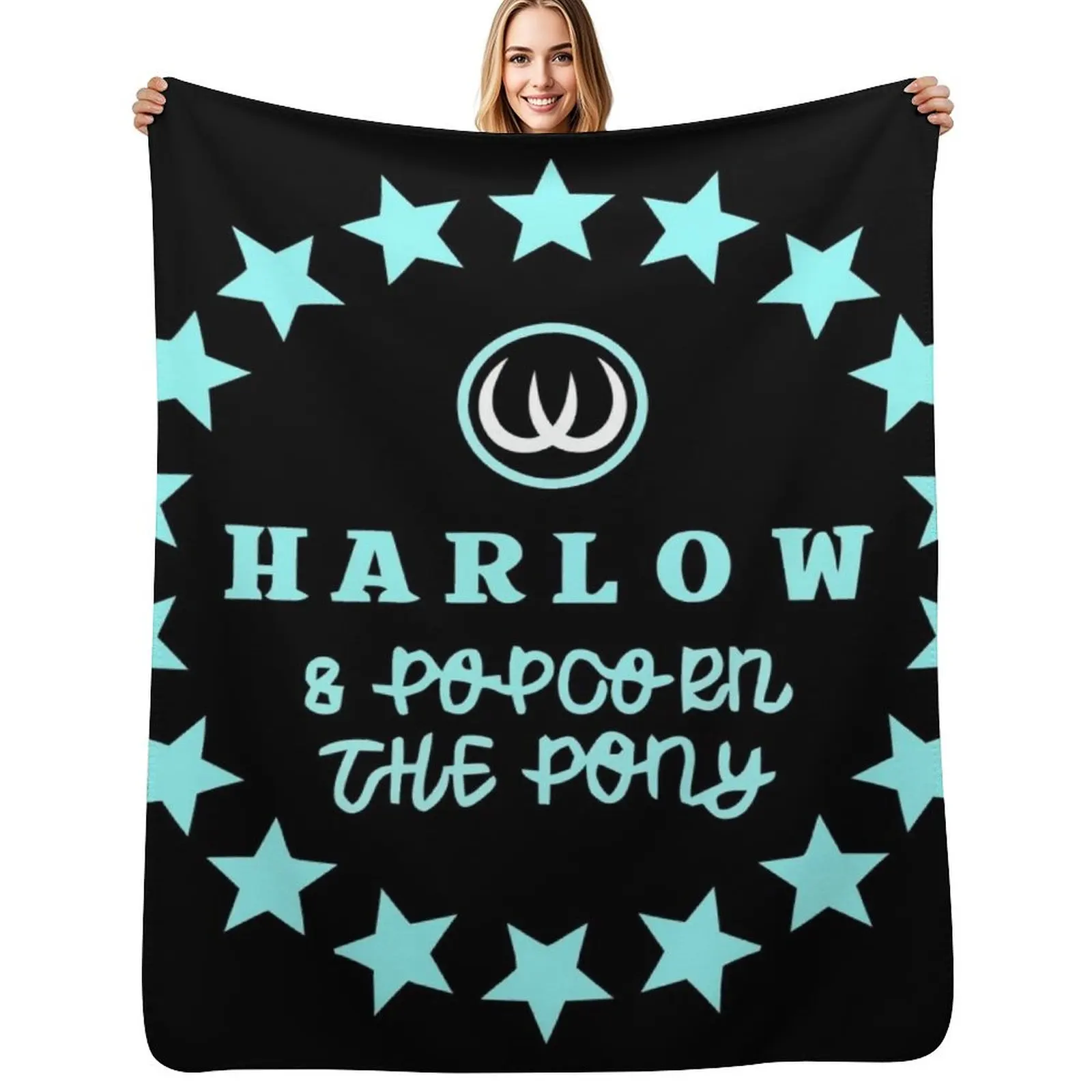 Harlow And Popcorn Merch Popcorn The Pony Throw Blanket Multi Purpose Soft Warm Blanket for Home Travel