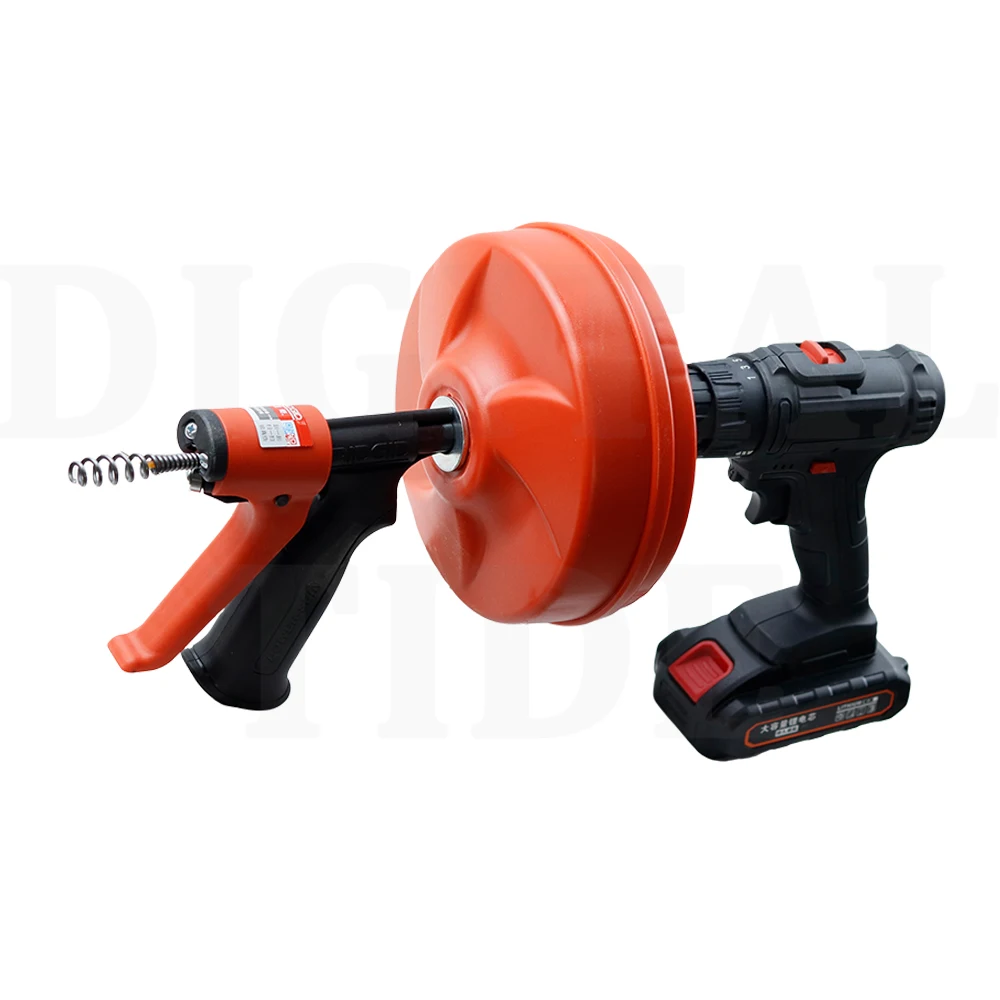 Electric Toilet dredge Machine Sewer Artifact Home Kitchen Toilet Water Plugging Tools Pipe Dredge 7.6M Y