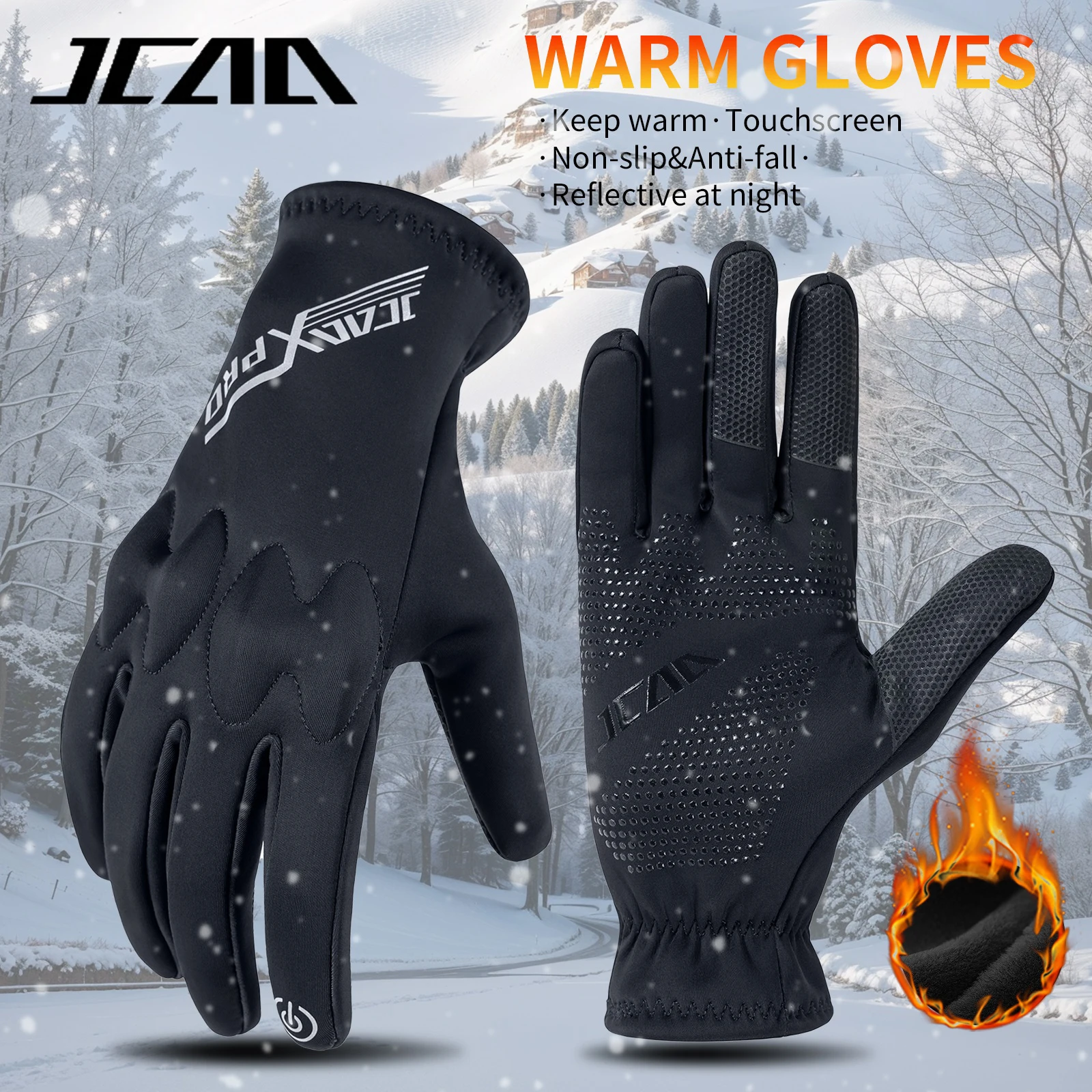 

Autumn Winter Winproof Warm Motorcycle Gloves Silicone Protective Shell Motocross Gloves Lightweight Moto Biker Cycling Gloves