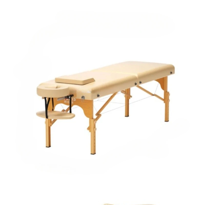 Folding Massage Bed Beauty Salon Original Point Massage Therapy Portable Household Solid Wood Facial Bed