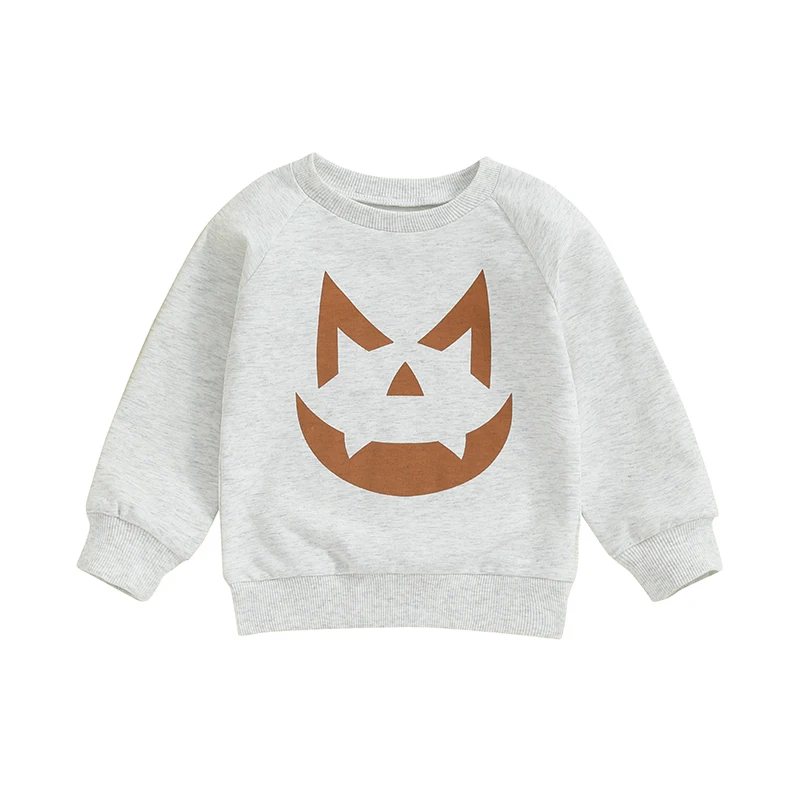 Halloween Baby Clothes Long Sleeve Pullover Sweatshirt Pumpkin Embroidery Sweater Toddler Baby Halloween Outfit