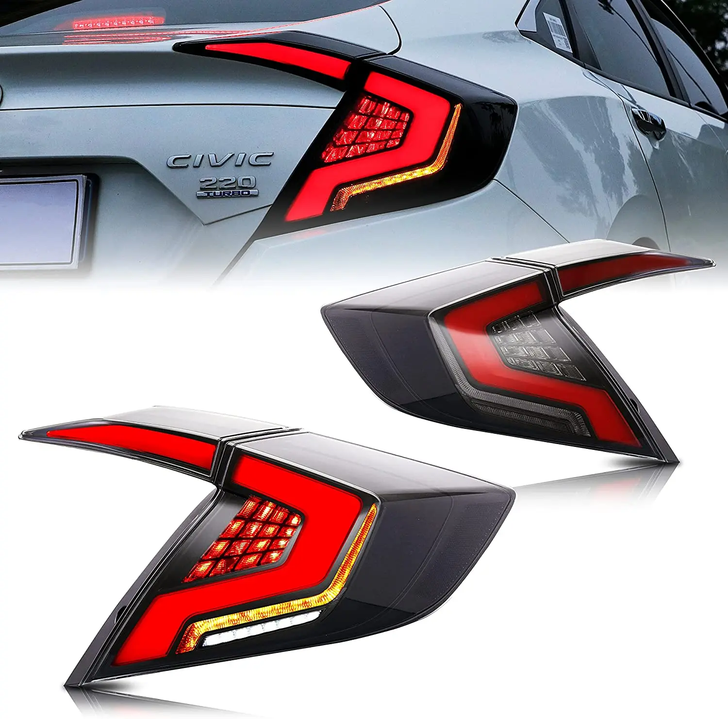 

LED Taillights For Honda Civic 10Th Gen 2016 2017 2018 2019 2020 Sequential Indicator Dynamic Animation Rear Lamps Assembl