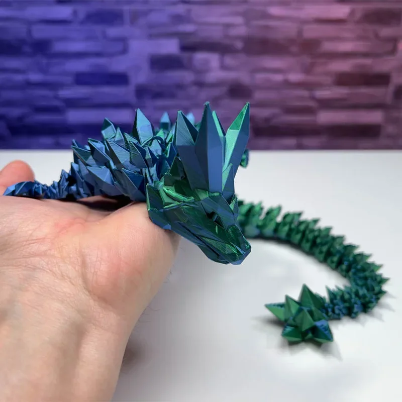 3d Printed Crystal Dragon Antistress Fidget Toy Rotatable Articulated Perfect  Figure Radiant And Dazzling Colors 30/45/60CM