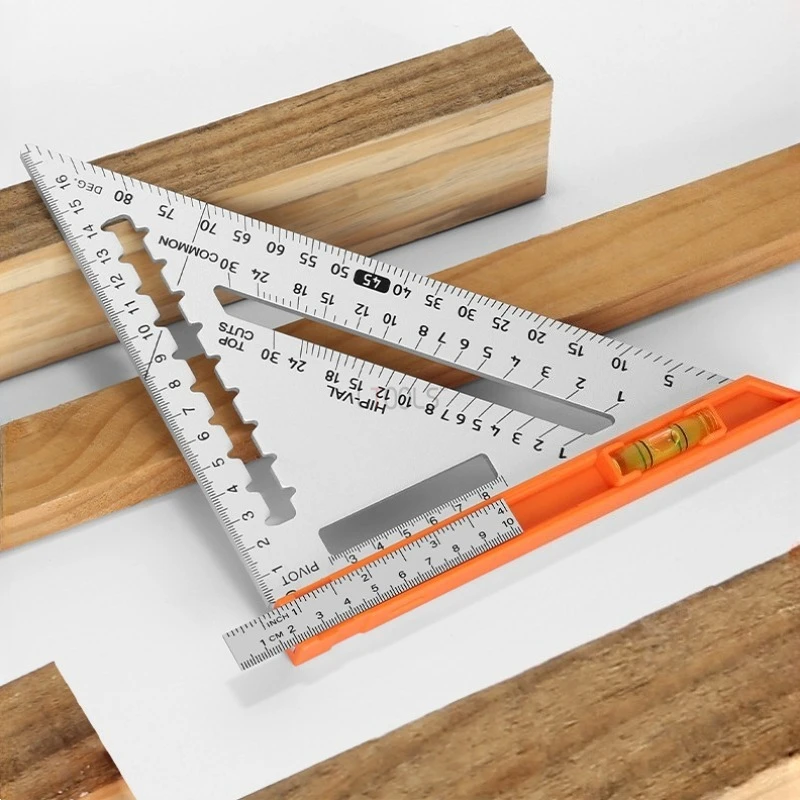 

Треугольная линейка из алюминиевого сплава, деревообработка, горизонтальная треугольная доска, измерительный и маркировочный транспортир на 90 градусов и 45 градусов