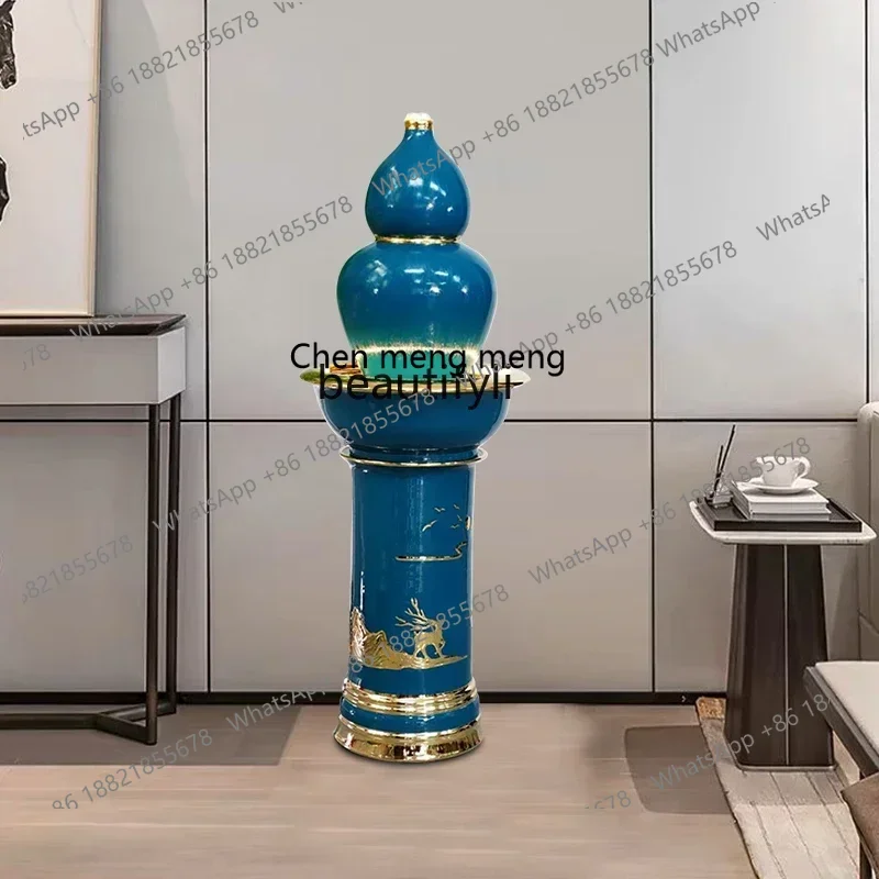 

CC Ceramic light luxury water ball running water fountain floor to attract wealth landscape ornament living room decoration