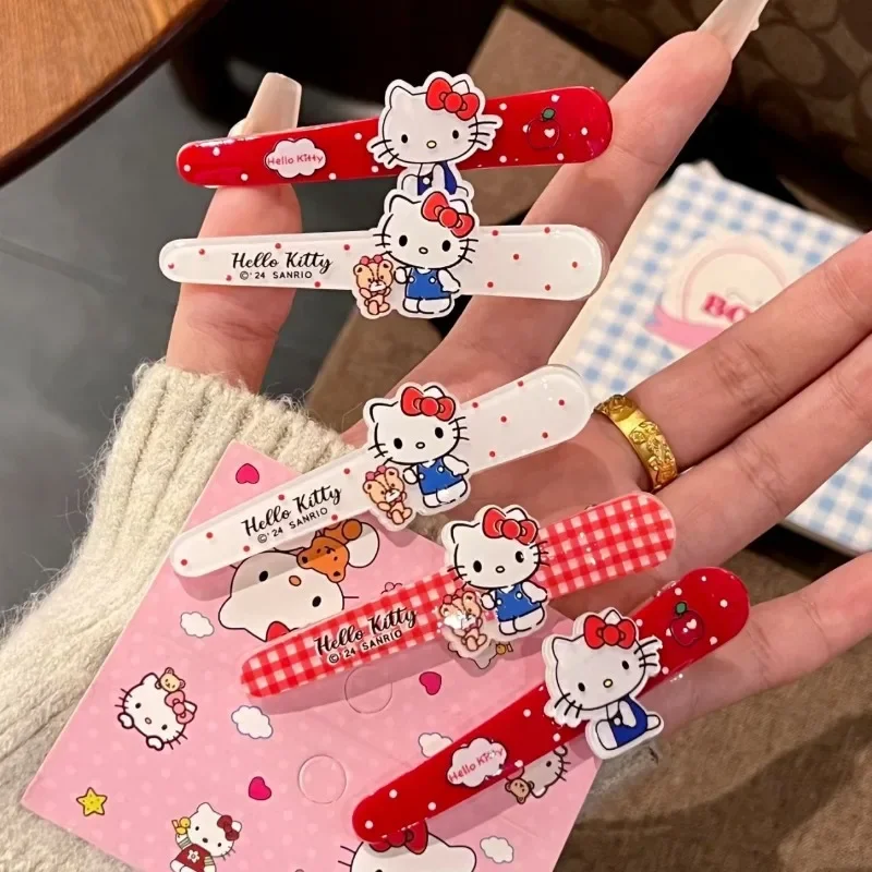 Sanrio Hello Kitty Hairpin Pin Cute Anime Cartoon Girls Charm KT Duckbill Clip Bangs Clip Fashion Hair Accessories Holiday Gifts