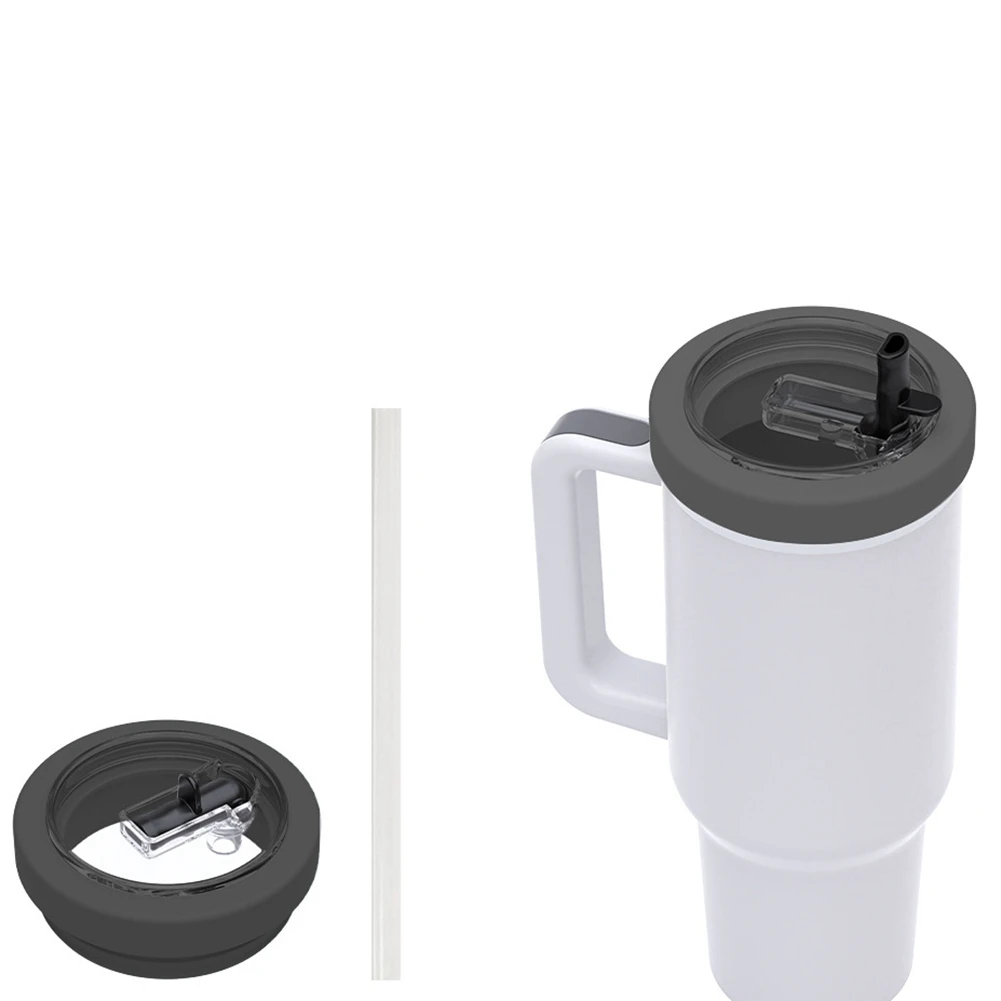 

HITL Tumbler Flip Straw Lid for 40oz Quencher Cup Replacement Silicone Cover Reusable Splash Cup Lids Accessories