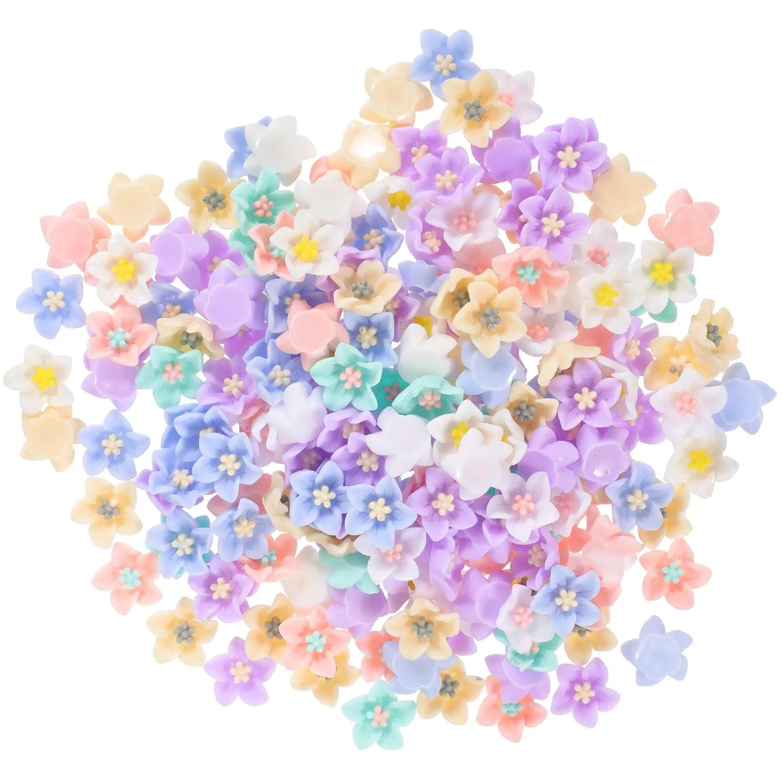 

200 Pcs Charm Mobile Phone Case Resin Craft Ornament Decoration Flower DIY Charms