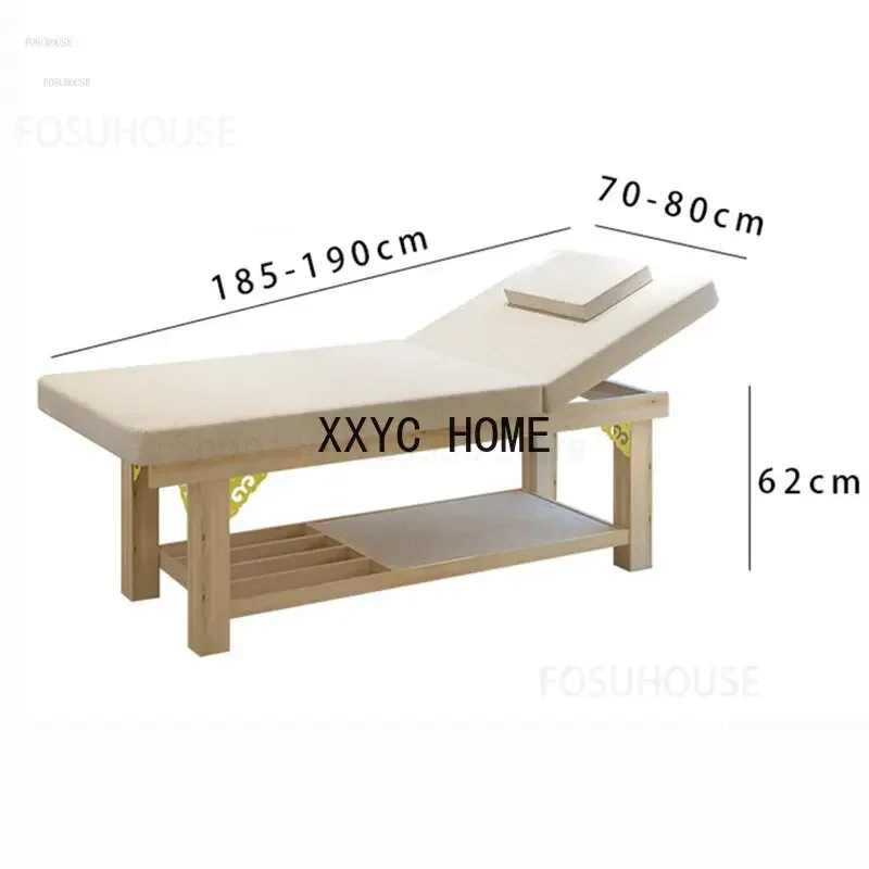 European Solid Wood Massage Tables Beauty Salon Special Multi-functional Moxibustion Therapy Bed with Hole Body Massage Beds