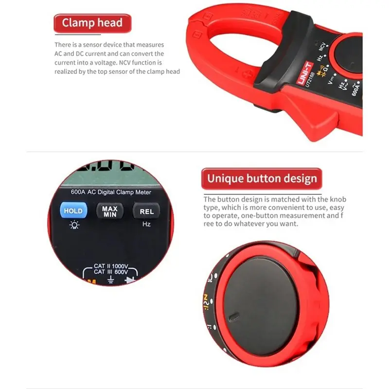 【CUSTOMER FAVORITE】UNI-T UT216C 600A Digital Clamp Meters AC DC Current Auto Range Multimeters NCV V.F.C Diode LCD Flashlight Te - view 2