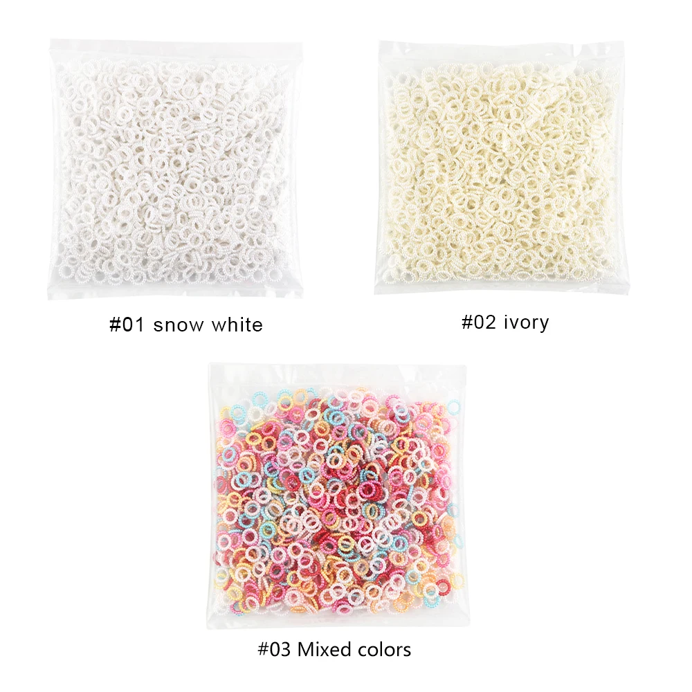 10mm 3 Styles 1000Pcs/Bag Imitation Pearl Circle Acrylic Ring Beads Round Spacer Bead For Jewelry Making DIY Handmade Decoration