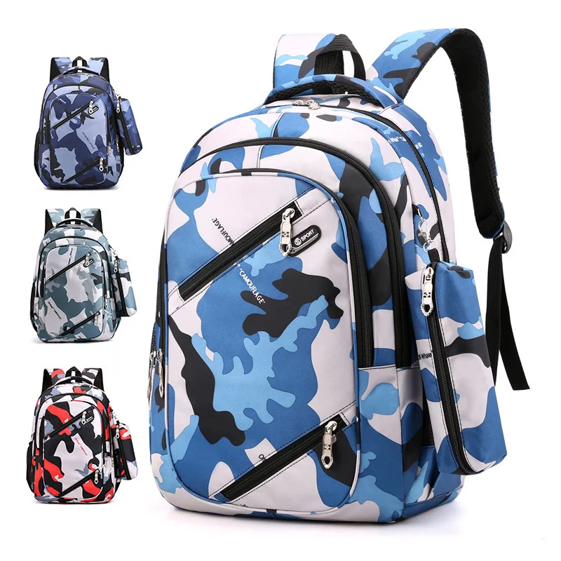 Backpack men's fashion cool junior high school students schoolbag leisure travel computer camouflage backpack women