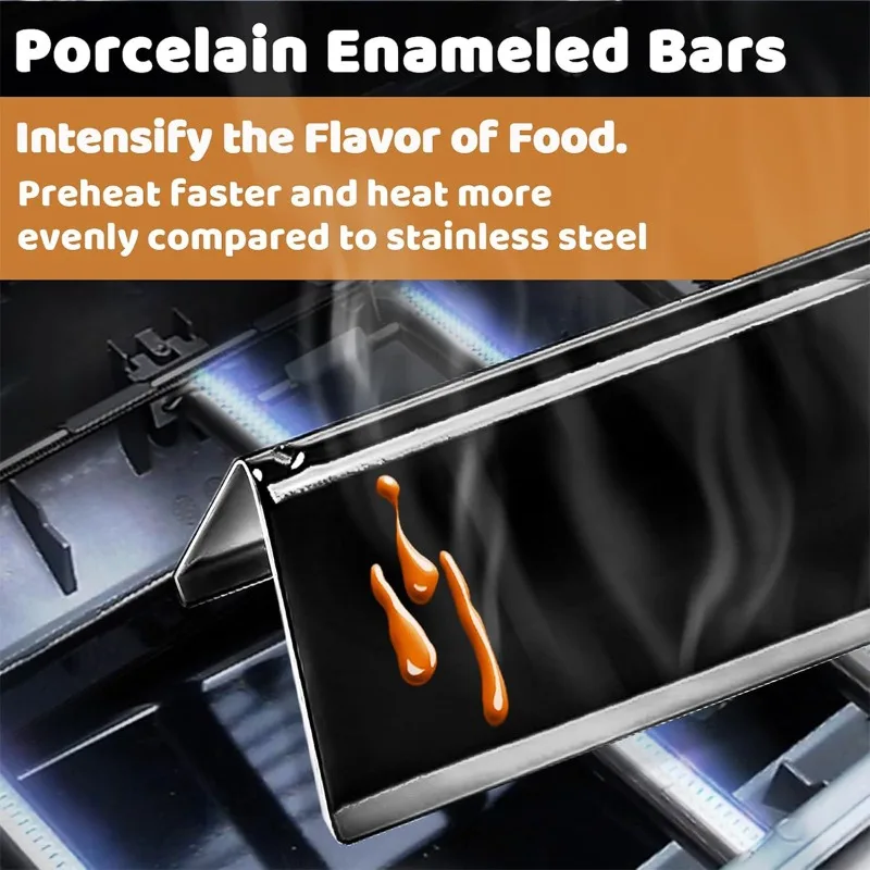 7636 Porcelain Flavorizer Bar Heat Plate Compatible With Spirit 2 E210 S210 GS4 Gas Grill BBQ Replacement Parts