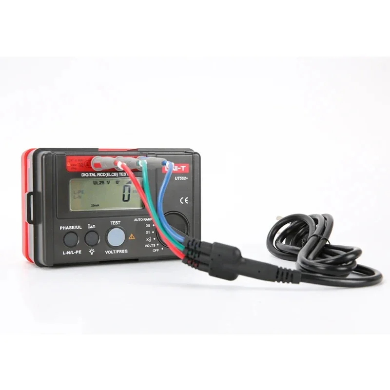 UNI-T الرقمية RCD (ELCB) اختبار السيارات RAMP تسرب قطاع دارة متر مع عملية خاطئة الطنان UT582 +