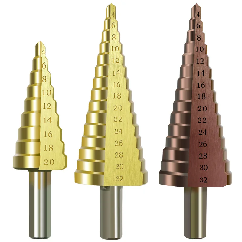 

4-12mm 4-20mm 4-32mm Step Drill Bit Stainless Steel Iron Aluminum Plate Metal Hole Opener Tool Spiral Stepped Drill Bit