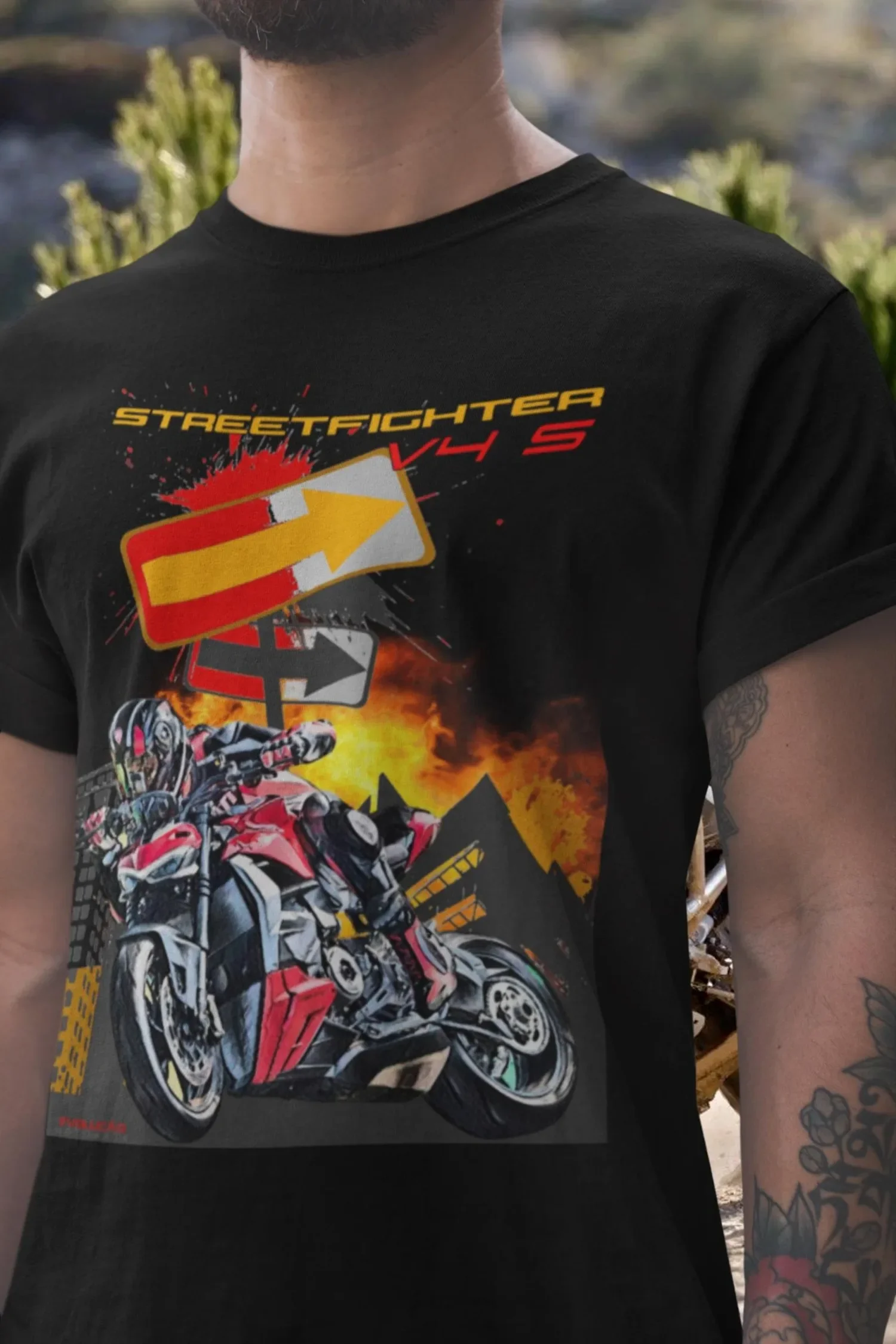 

119@EY D-moto.ucati Streetfighter V4 S T Shirt Hypernaked Motorcycle Tee Desmosedici V4 Rider Graphic Top For D-moto.ucati Fans