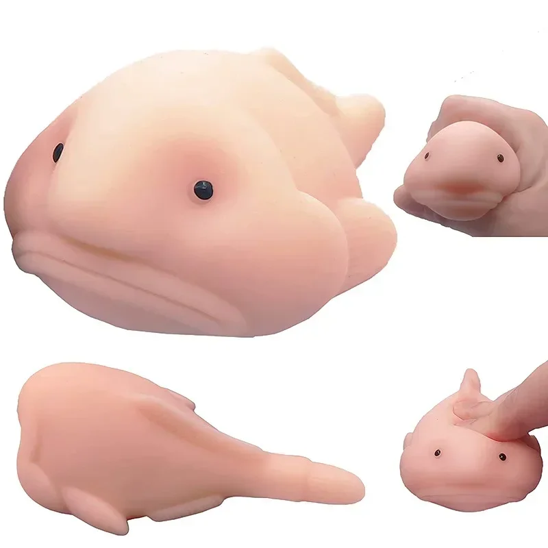 Blob Fish Squishy Figurine Weird Stuff Super Stretchy Silicone Fish Figure Statue Ugly Blobfish Sculpture Desktop Decoration