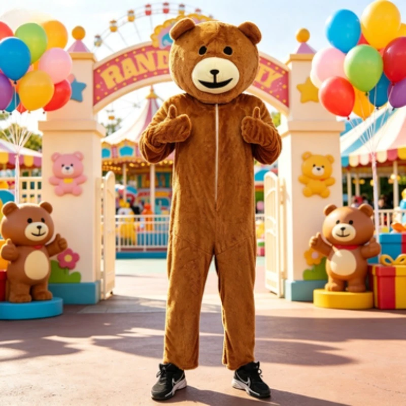 Kumamoto Bear Cartoon Mascot Costume Full Body Doll Suit for Advertising Leaflet Activity Holiday Event Stage Performance Dress