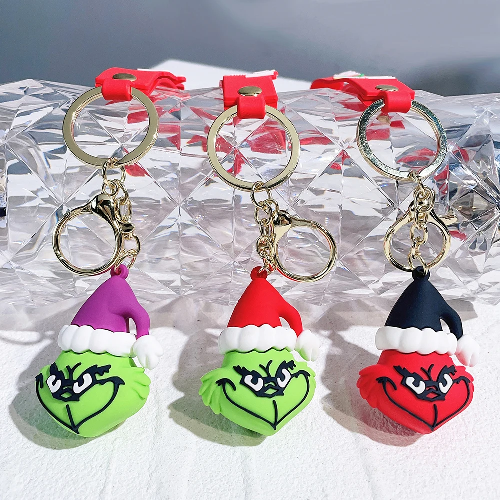 Creative The Grinch Key Ring Keychain Cute Game Handle Key Ring Key Ring Bag Car Suspension Boy Key Suitable for Men