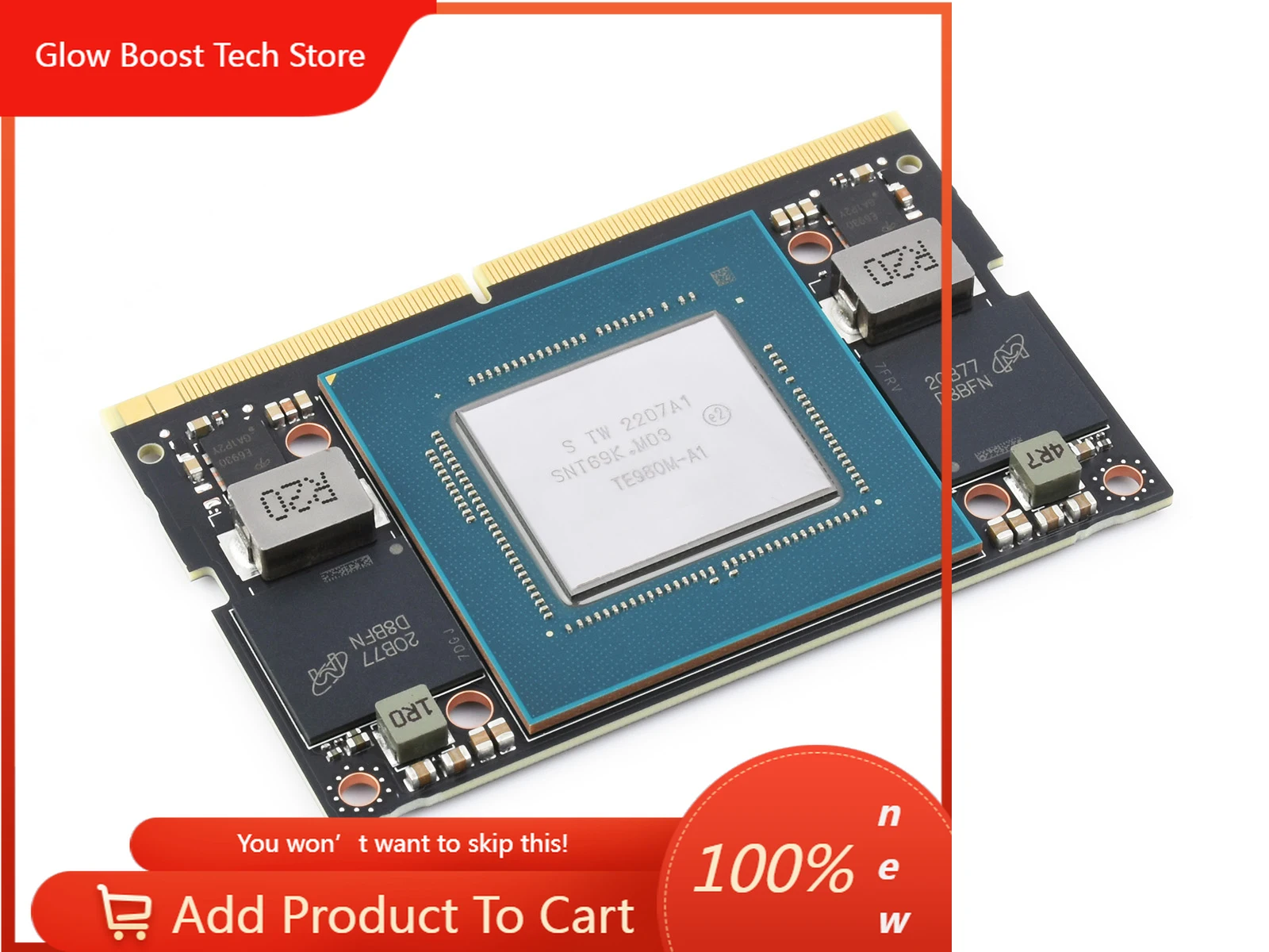 NYNVIDIA Jetson Orin NX AI Development Module, System-on-Module, NANO Size, 16GB 128-bit LPDDR5, up to 100TOPS