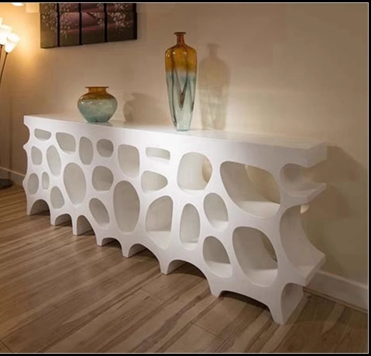 Nordic entryway bar cabinet: modern and simple honeycomb bookshelf,