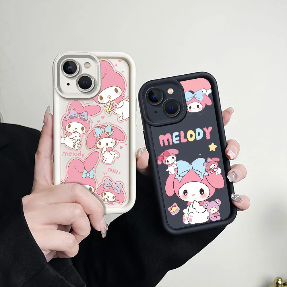 Милый чехол для телефона Cartoon My Melody для Samsung Galaxy S24 S25 S20 S21 S22 S23 Plus Fe Note 20 S24 Ultra 5G, жидкий силиконовый чехол