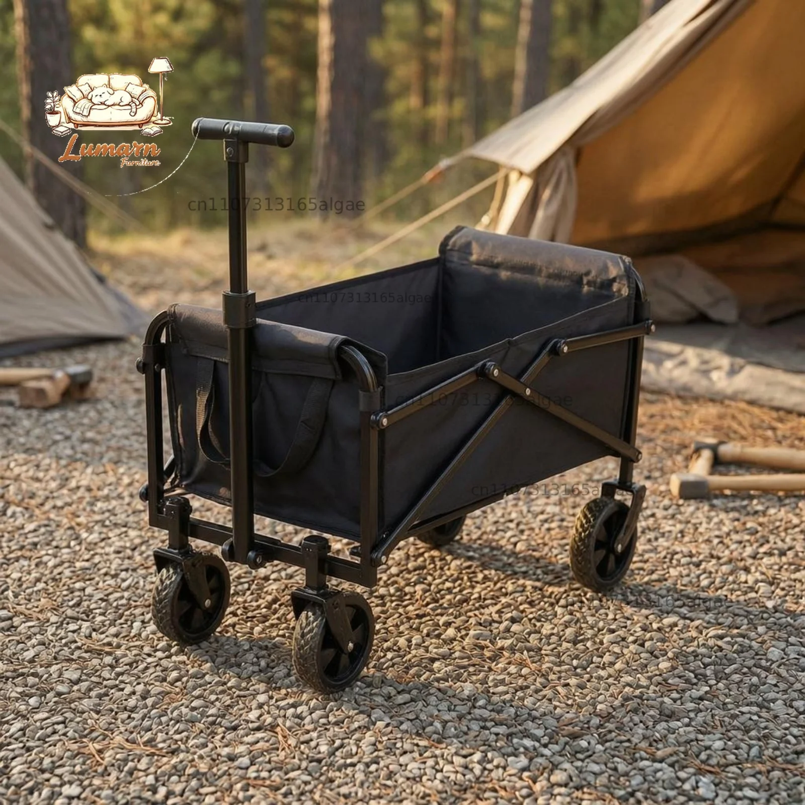 Jinli Outdoor Camping - 折りたたみ式キャンプワゴン カーボンスチールフレーム 折りたたみワゴン アウトドアキャリア 大容量 重荷重対応