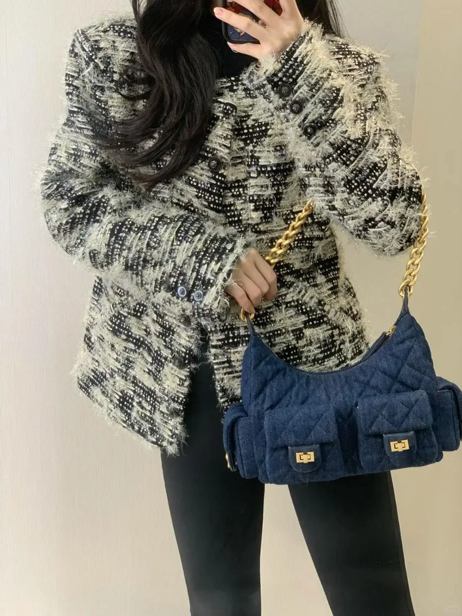 

Retro Denim Hobo Underarm Bag Women's Commuter oulder Bag Handbag Crossbody Bag Soft Handle European Faion Sle