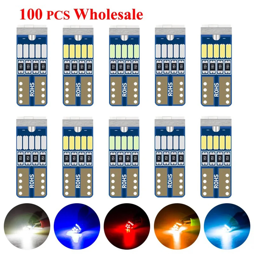 

100 шт., автомобильные лампы canbus 3014 T10
