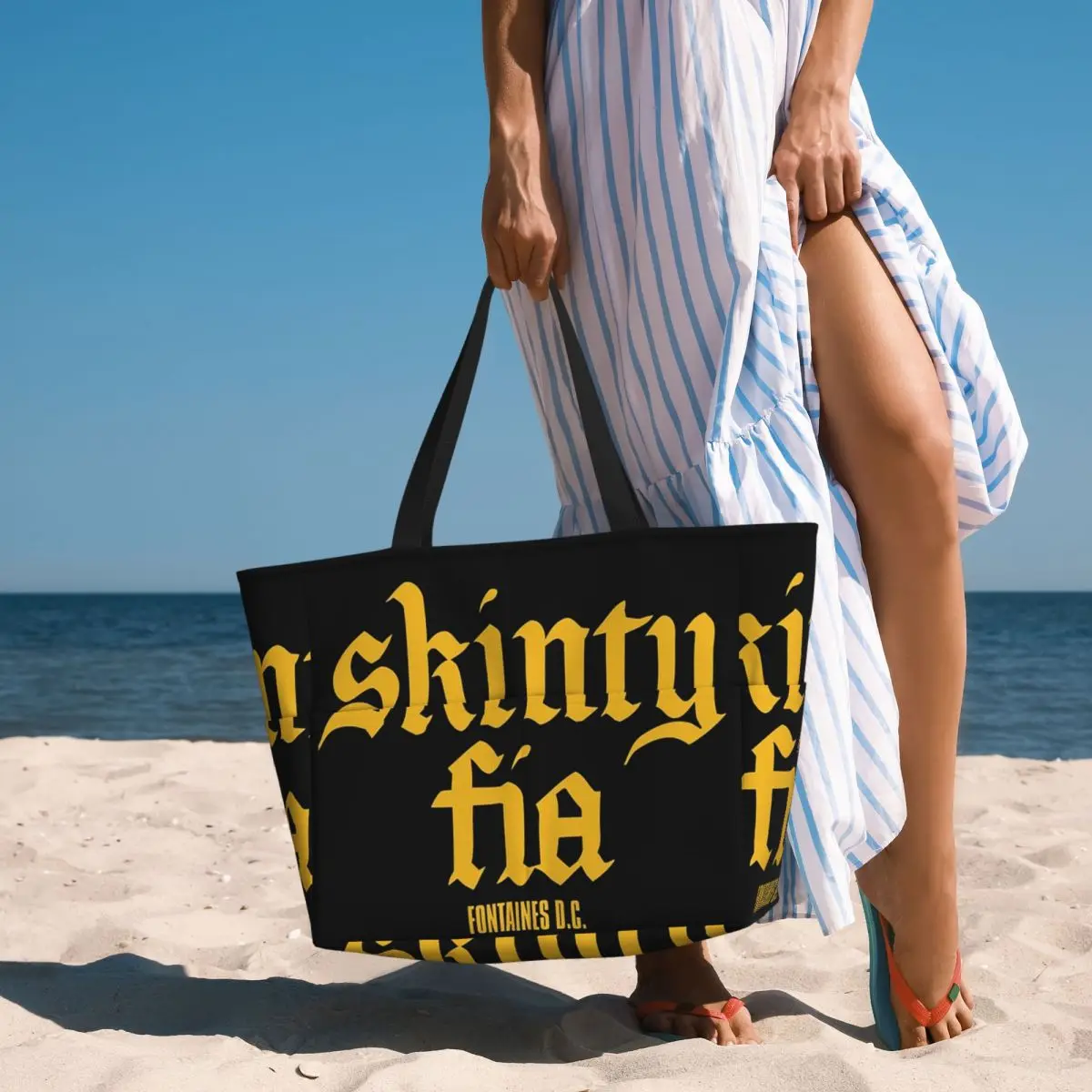 

Fontaines DC Merch Skinty Fia Beach Tote Bag Sport Gym Yoga Duffle Large Tote Bag Women Travel Bag Fitness bag