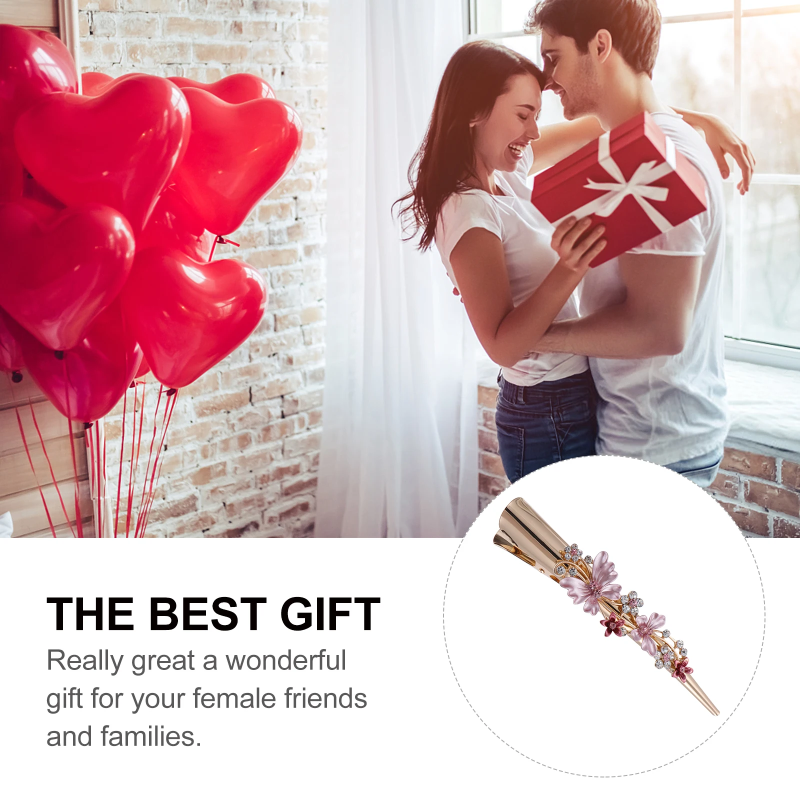 

Large Duckbill Clip Vintage Flower Alloy Hair Clip Decor For Party Travel Daily Use Durable Gift For Women Hair Styling Tool