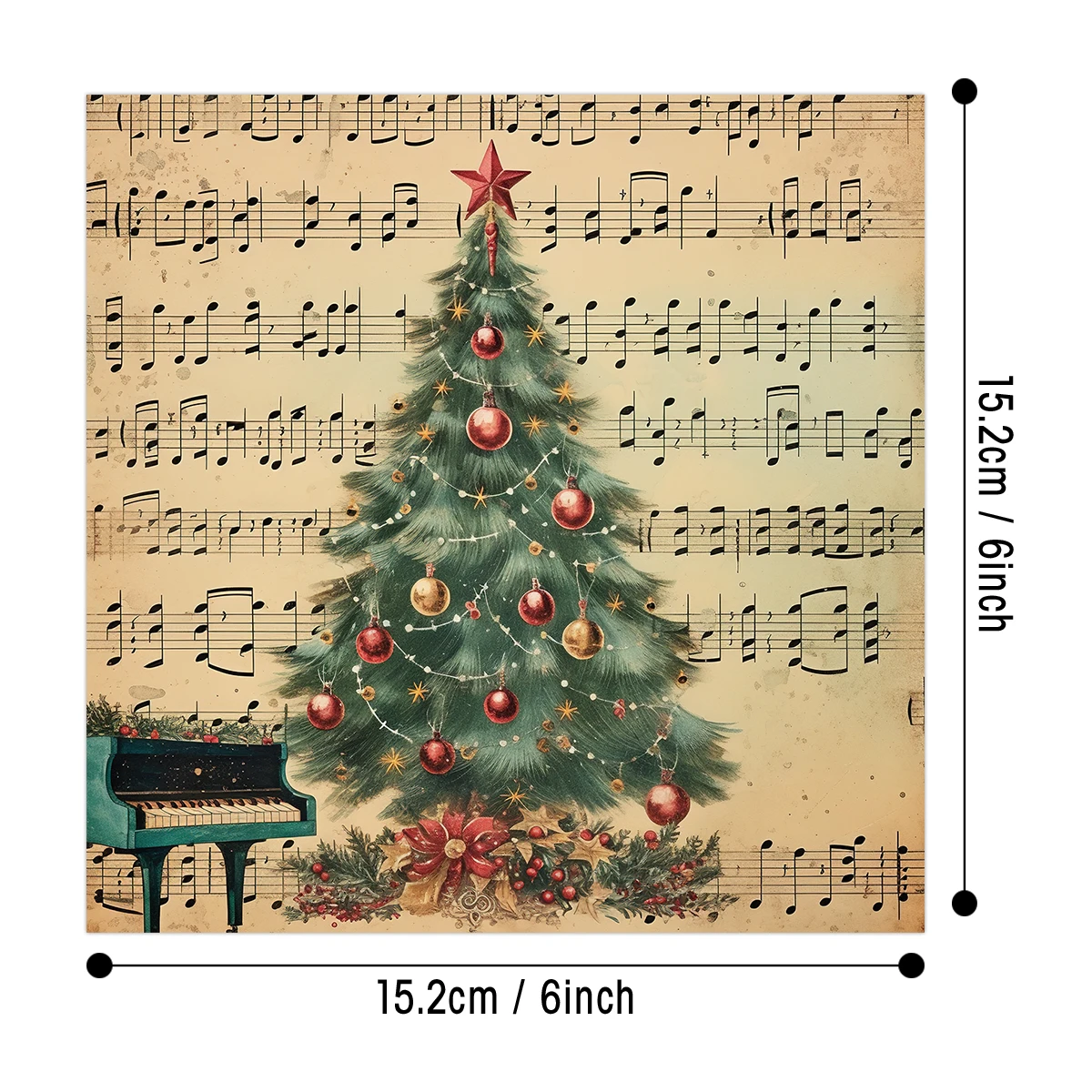 Винтажный рождественский лист, – обзор и цена Blank Sheet Music Notebook