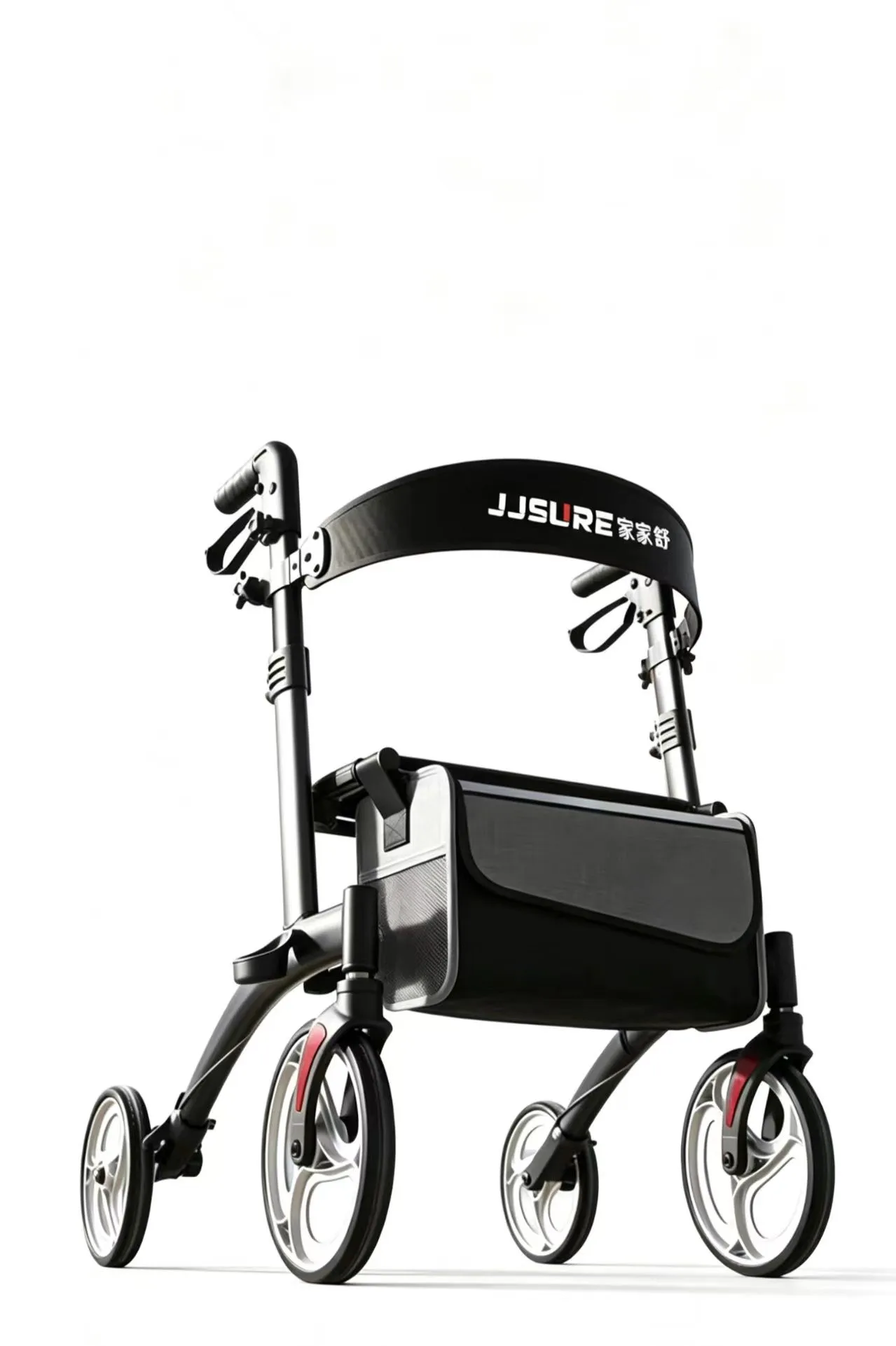 Premium Elderly Rollator Walker: Anti-Fall, Pushable & Seat-Equipped